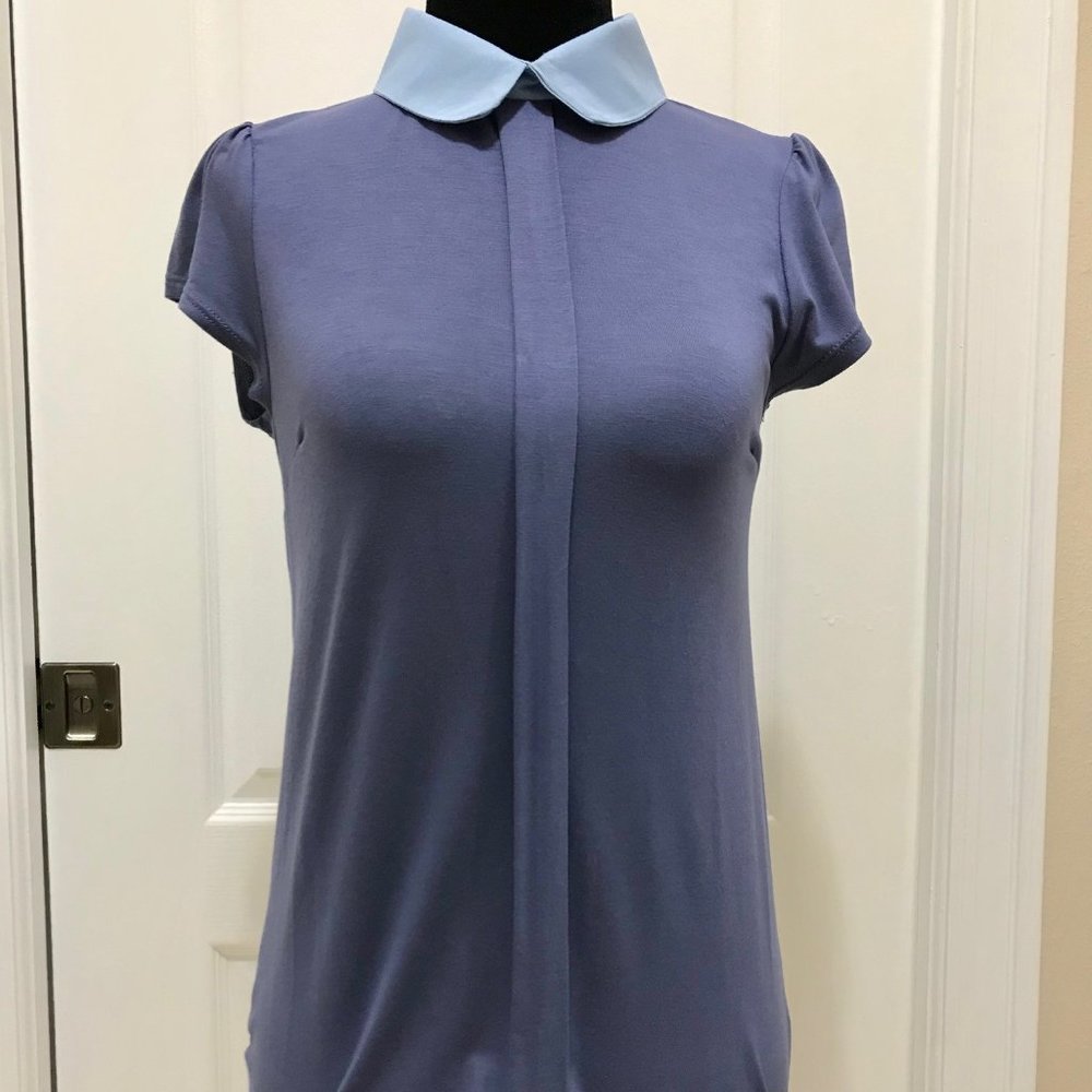 ModCloth Blue Collared Top (NWT) - Size XXS